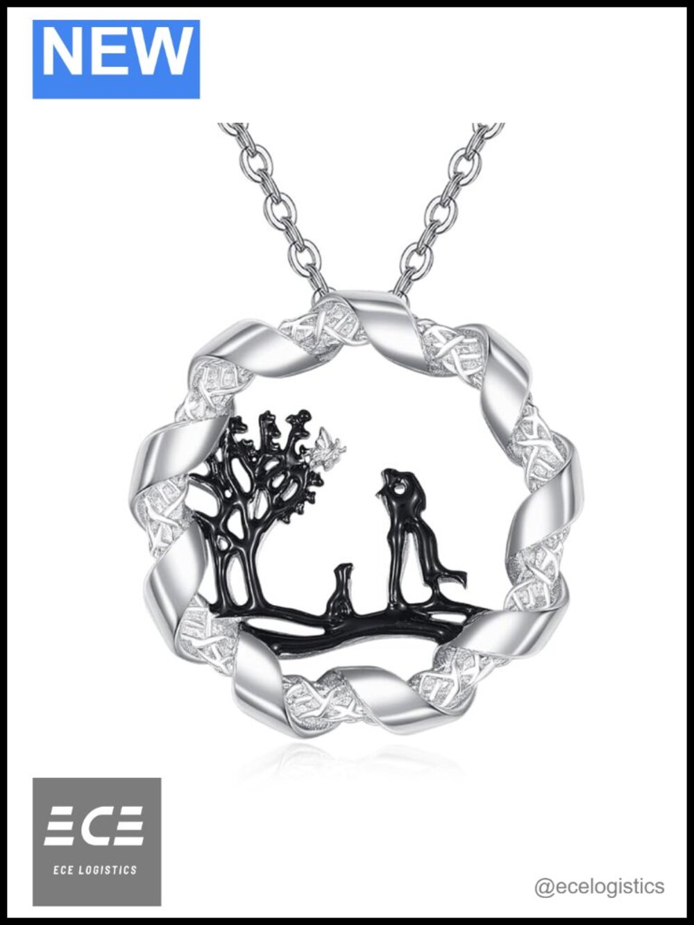 18K White Gold Plated Pendant Necklace Dainty Anniversary Birthday Gift for